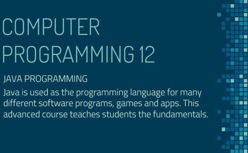 New Course – Computer Programming 12