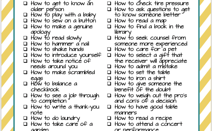 40 Skills That Kids Need To Know Today