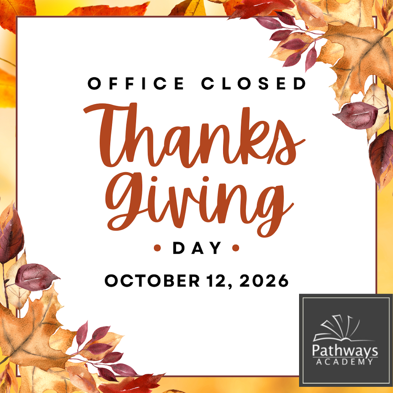 Office Closed – Thanksgiving